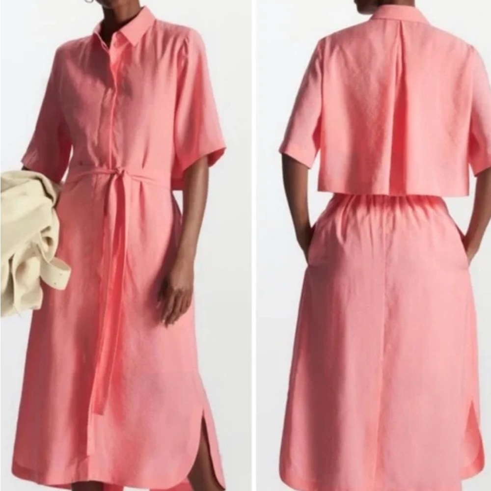 COS Coral Midi Shirt Dress